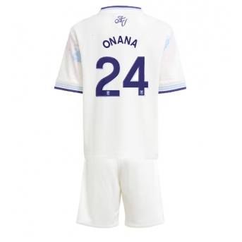 Aston Villa Amadou Onana #24 Maglia Gara Terza Repliche 2025-26 Bambino Maniche Corte